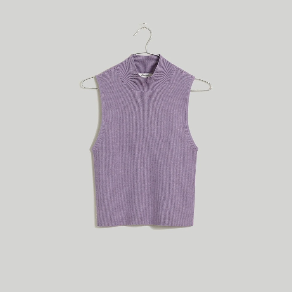 Madewell Purple The Signature Knit Mockneck Sweater Tank Size S